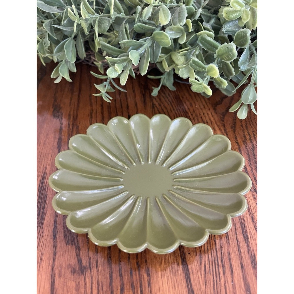 Vintage Soap Dish Tray Avocado Green 1960s Retro USA Bathroom Kitchen